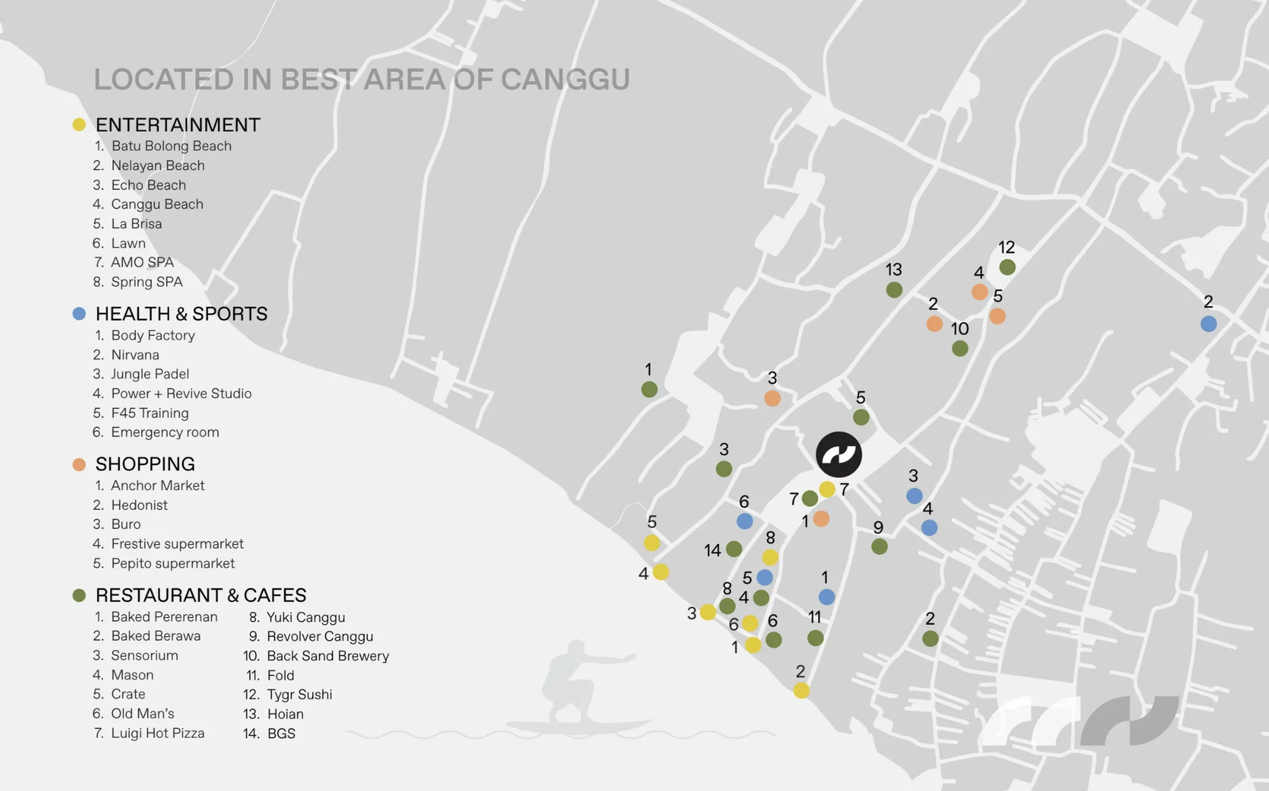 Локация NEXA Apartments Canggu — карта района